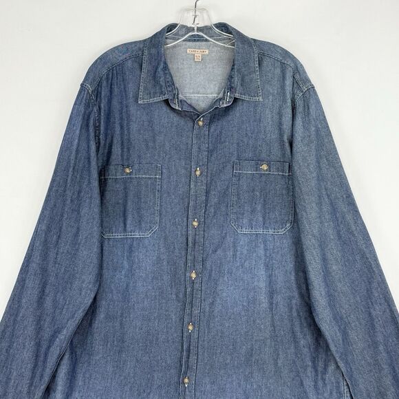 Cape Juby Shirt Men's XL Blue Cotton Denim Long Sleeve Button Up Pockets Classic - Picture 3 of 16